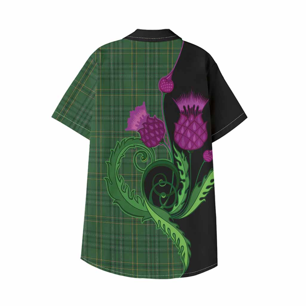 Wexford County Ireland Tartan Kid Hawaiian Shirt Traditional Scottish Thistle