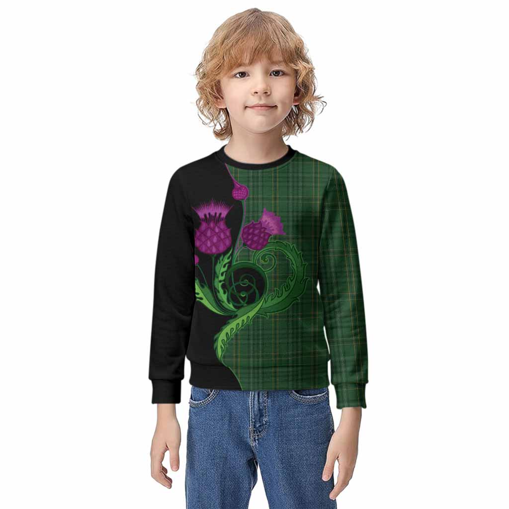 Wexford County Ireland Tartan Kid Knitted Sweatshirt Traditional Scottish Thistle