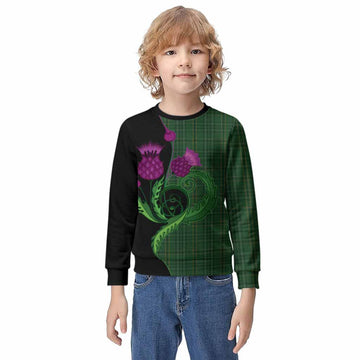 Wexford County Ireland Tartan Kid Knitted Sweatshirt Traditional Scottish Thistle