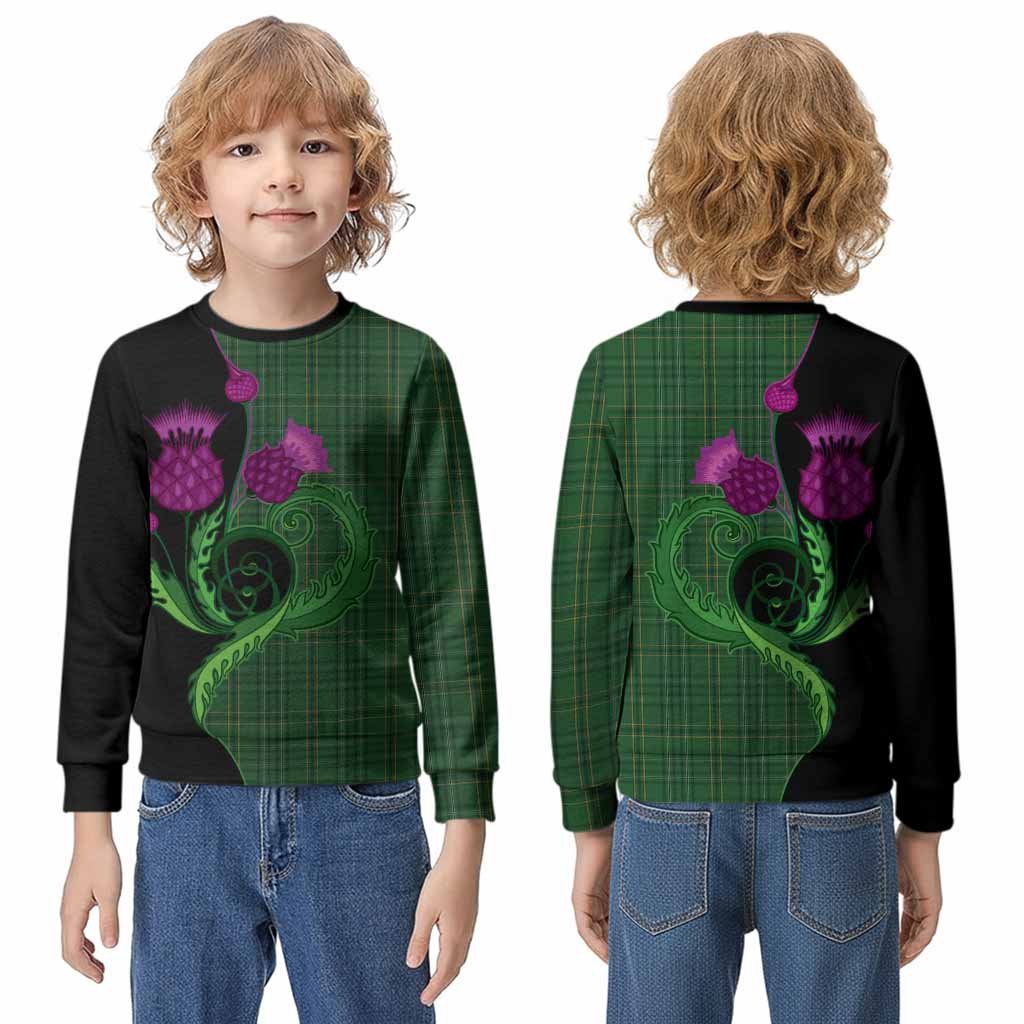Wexford County Ireland Tartan Kid Knitted Sweatshirt Traditional Scottish Thistle
