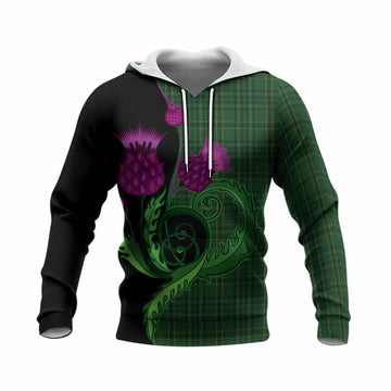 Wexford County Ireland Tartan Knitted Hoodie Traditional Scottish Thistle