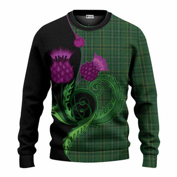 Wexford County Ireland Tartan Knitted Sweater Traditional Scottish Thistle