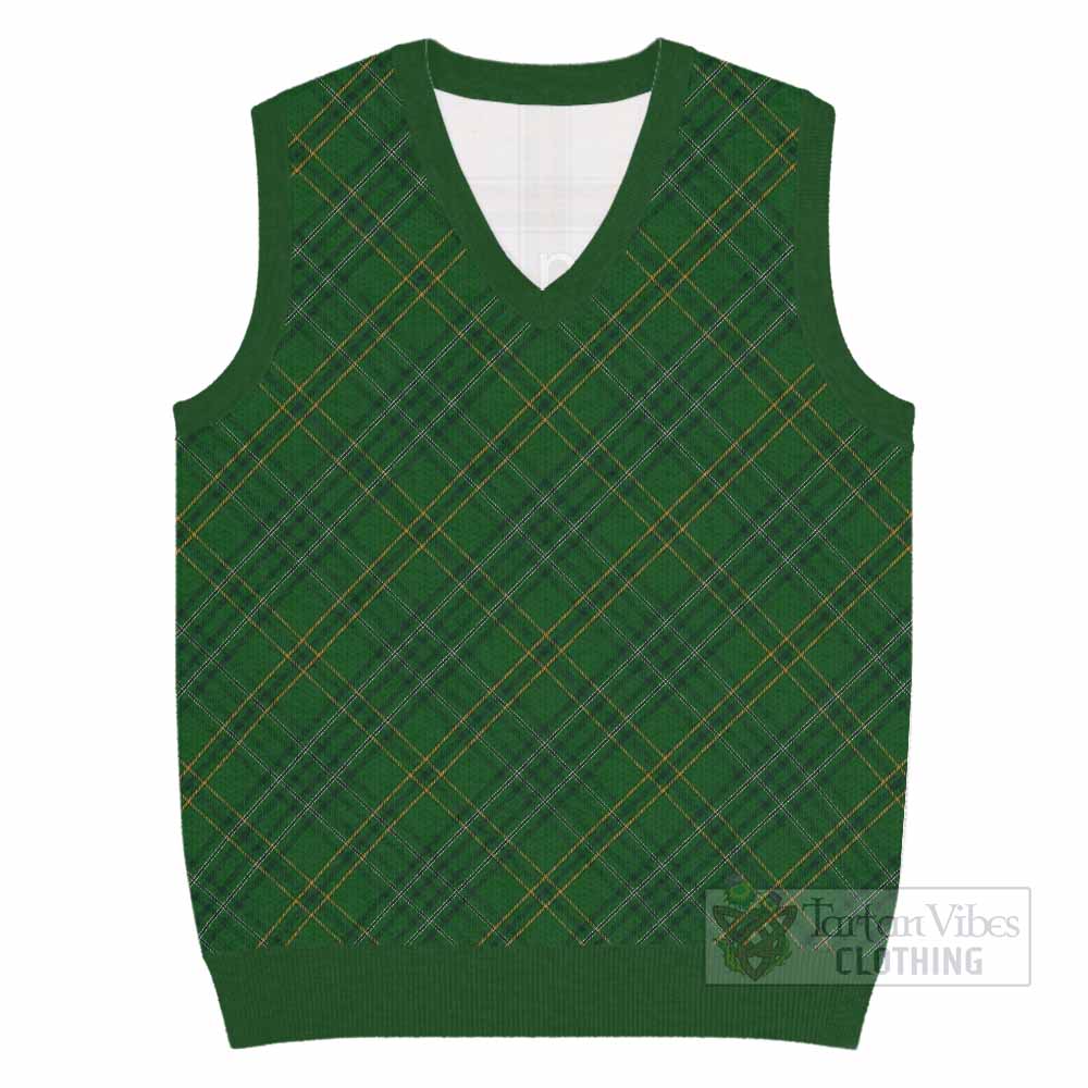 Wexford County Ireland Tartan  Knitted V-Neck Vest Cross Style