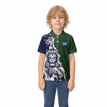 Wexford County Ireland Tartan Scottish Kid Polo Shirt Angry Lion With Soccer Ball Style Kid - Tartan Vibes Clothing