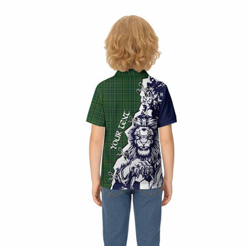 Wexford County Ireland Tartan Scottish Kid Polo Shirt Angry Lion With Soccer Ball Style - Tartan Vibes Clothing