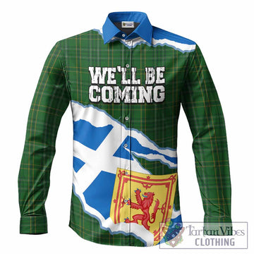 Wexford Scotland Football Tartan Long Sleeve Button Shirts We'll Be Coming