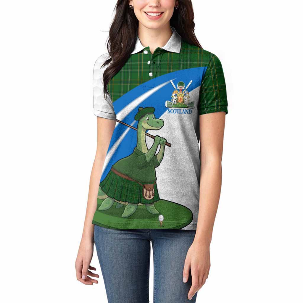 Wexford Tartan Crest Golf Nessie Women Polo Shirt Loch Ness Monster Sporty Style