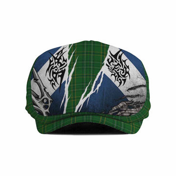 Wexford Tartan Flat Cap, Jeff Cap Scotland Flag Ripped Tribal Design