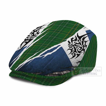 Wexford Tartan Flat Cap, Jeff Cap Scotland Flag Ripped Tribal Design
