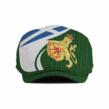 Wexford Tartan Lion Rampant Flat Cap, Jeff Cap Classic Scottish Style