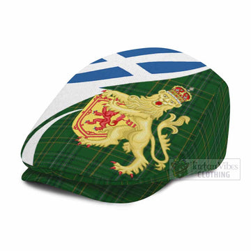 Wexford Tartan Lion Rampant Flat Cap, Jeff Cap Classic Scottish Style
