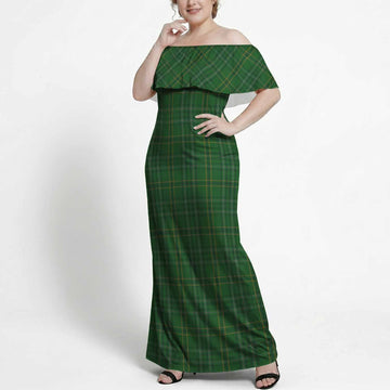 Wexford Tartan Off Shoulder Ruffle Maxi Dress