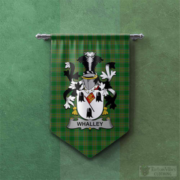 Whalley Irish Clan Tartan Gonfalon, Tartan Banner with Coat of Arms