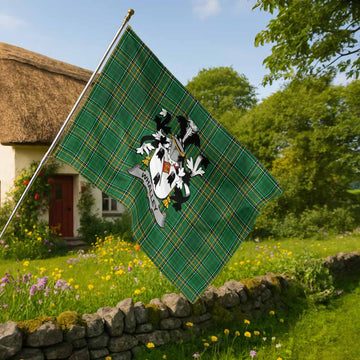 Whalley Irish Clan Tartan House Flag with Coat of Arms