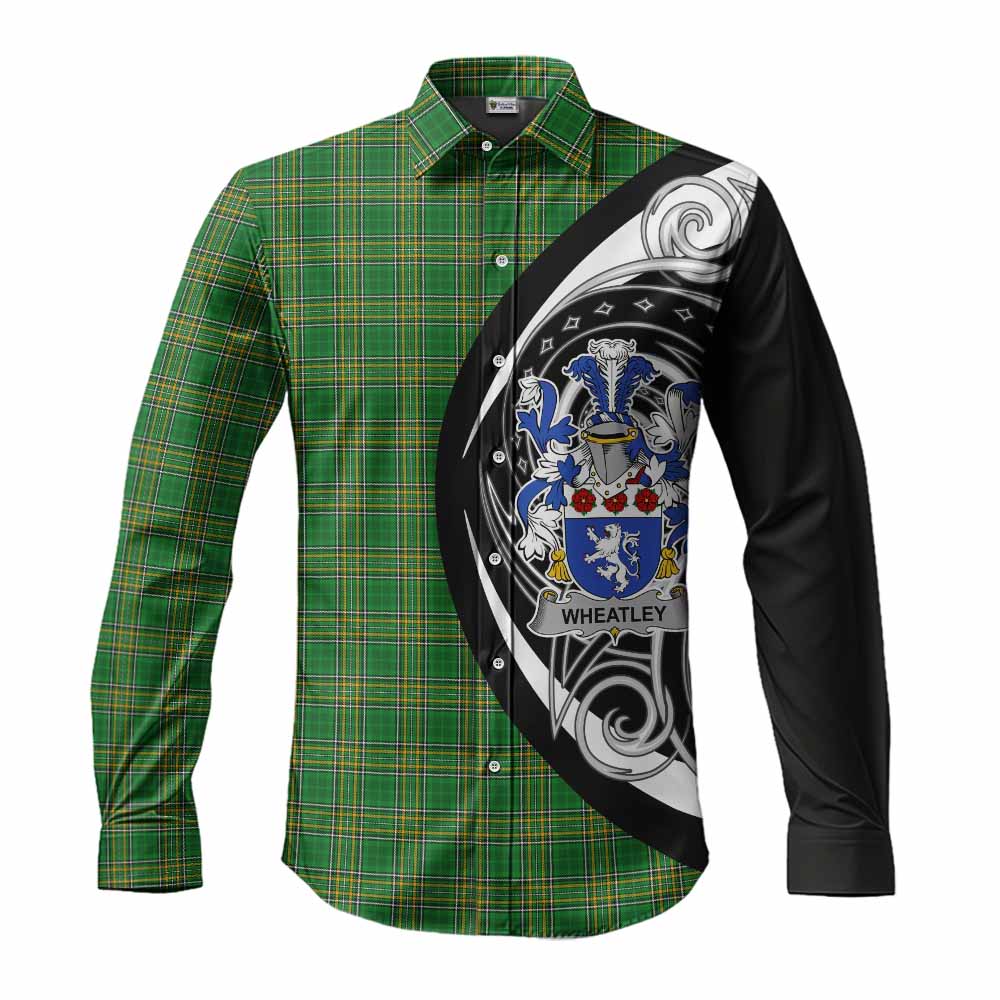 Tartan Vibes Clothing Wheatley Irish Clan Long Sleeve Button Shirt Celtic Circle Style