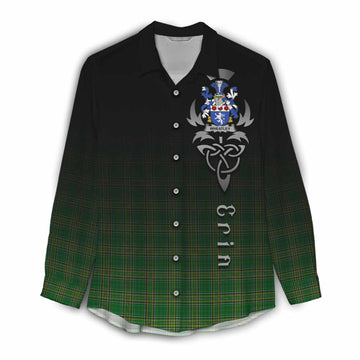 Wheatley Irish Clan Women's Casual Shirt with Coat of Arms Erin Go Bragh Celtic Inspired