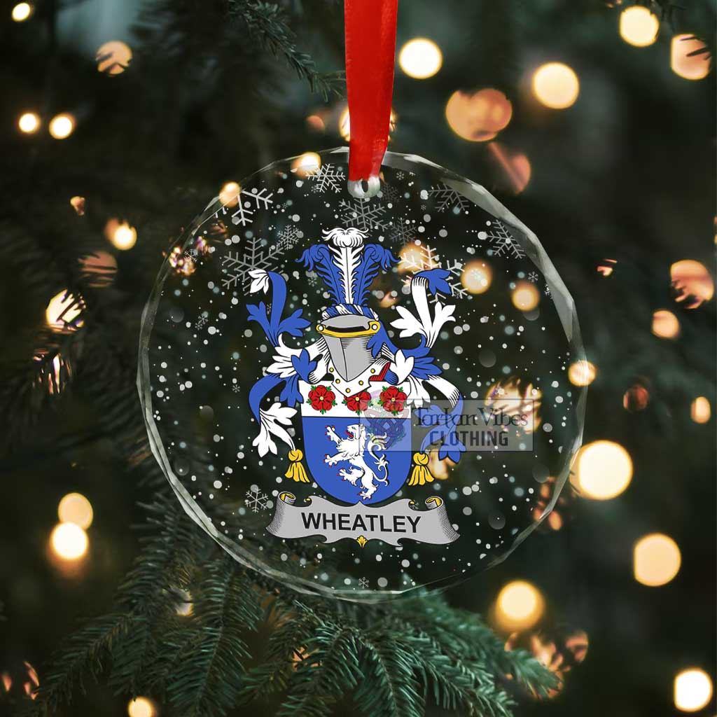 Wheatley Irish Clan Christmas Glass Ornament with Coat of Arms - 2D-tartanvibesclothing