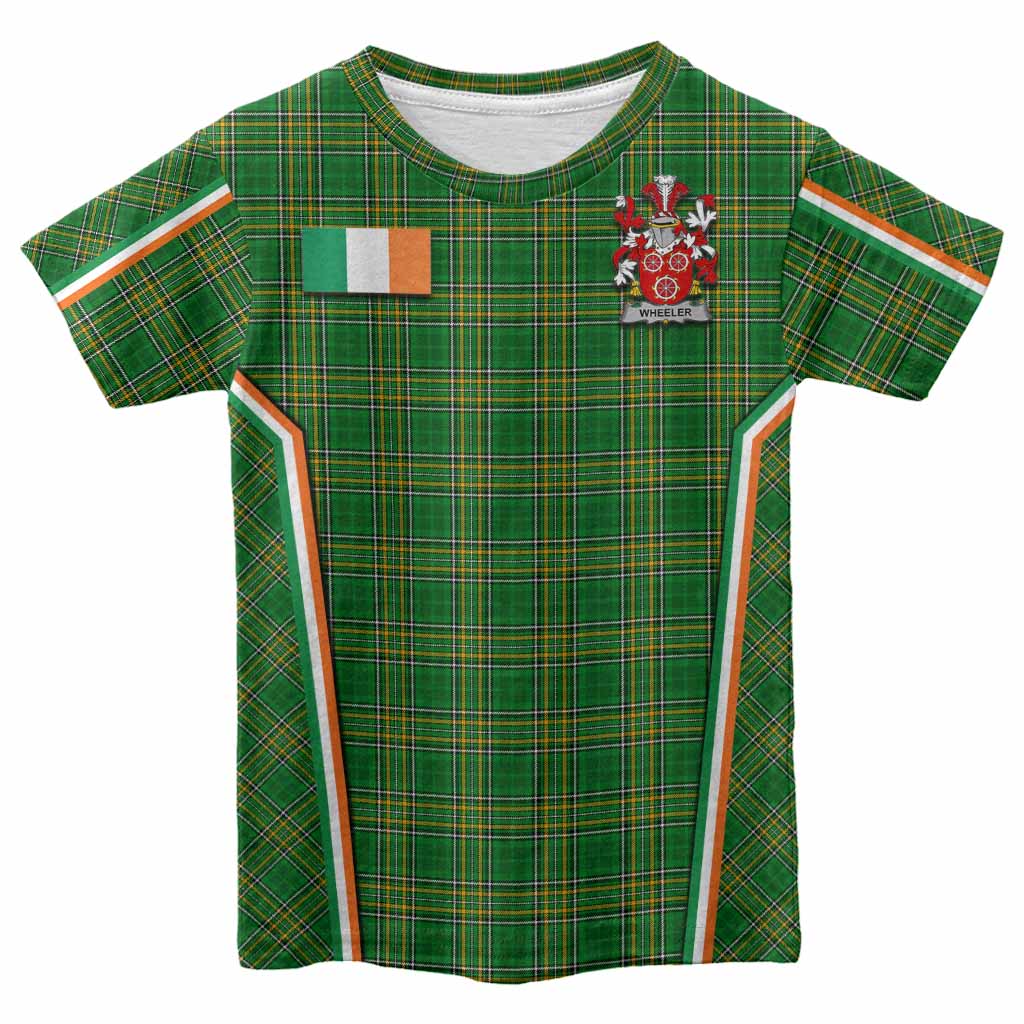 Wheeler Irish Clan Coat of Arm Tartan Kid T-shirt Flag Style