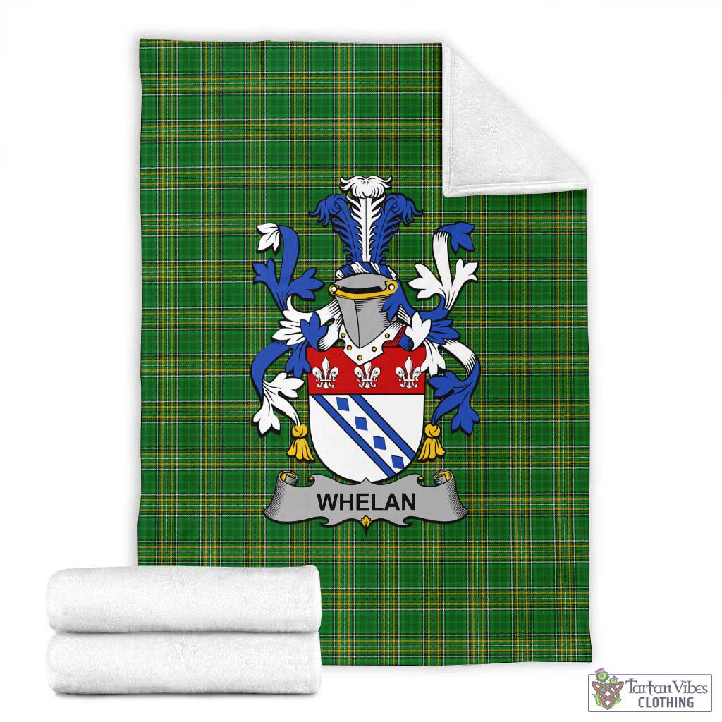 Whelan Irish Clan Tartan Blanket with Coat of Arms X-Large 59 x 79 inches 150 x 200 cm - Tartan Vibes Clothing