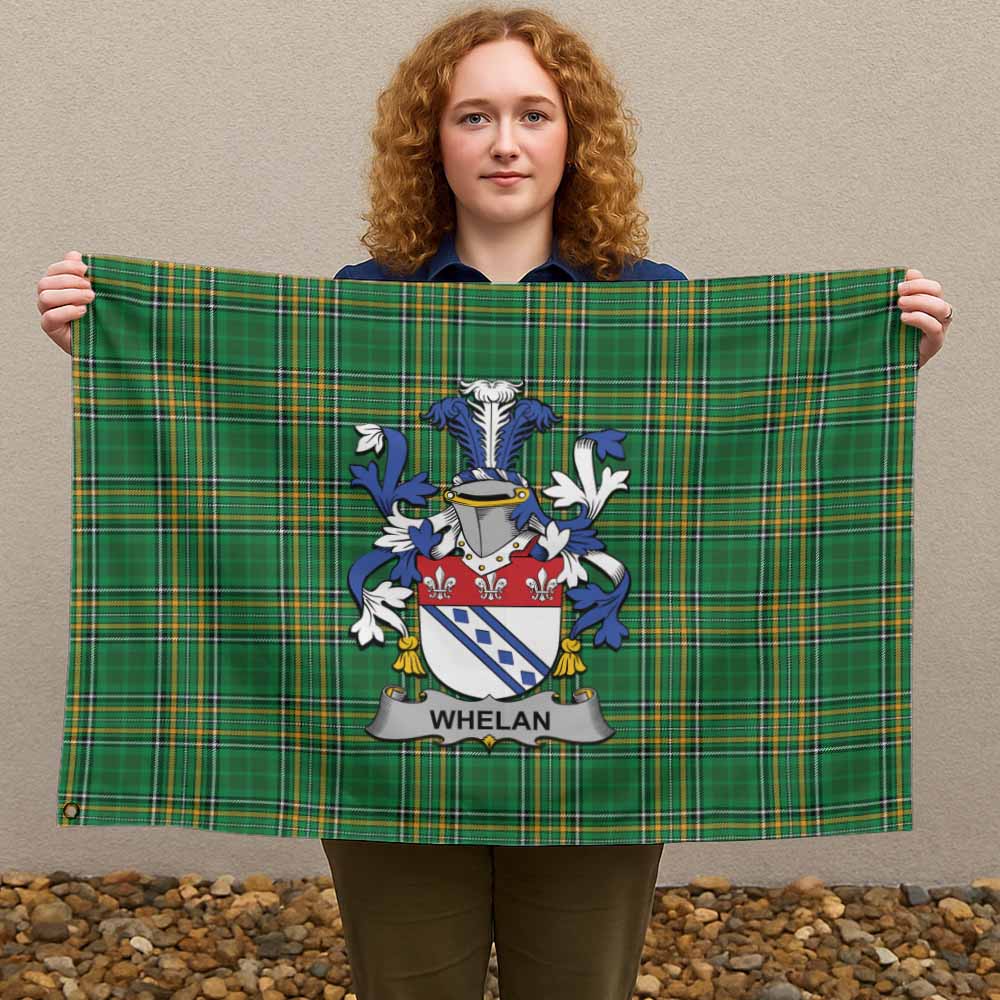 Tartan Vibes Clothing Whelan Irish Clan Tartan House Flag with Coat of Arms