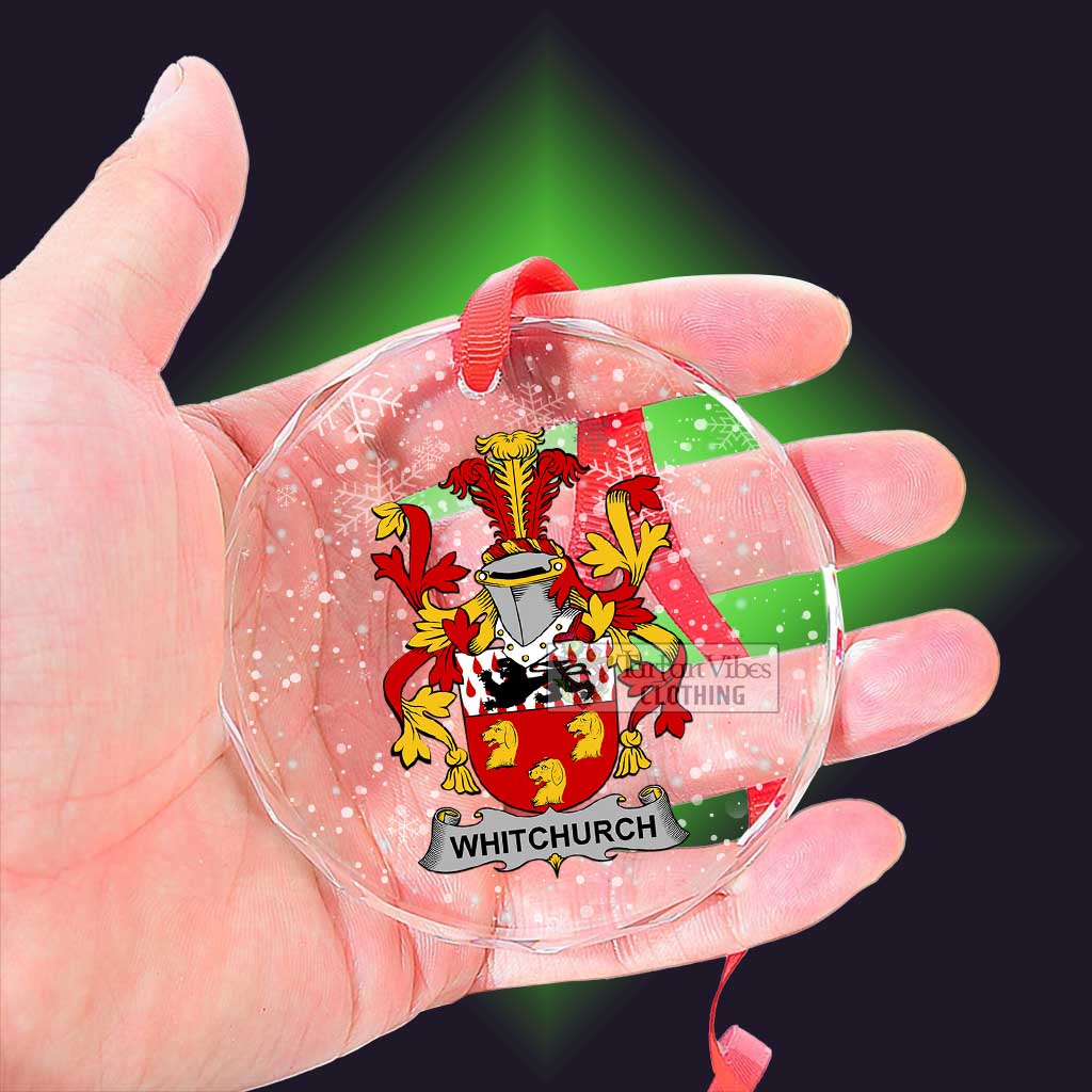 Whitchurch Irish Clan Christmas Glass Ornament with Coat of Arms - 2D-tartanvibesclothing