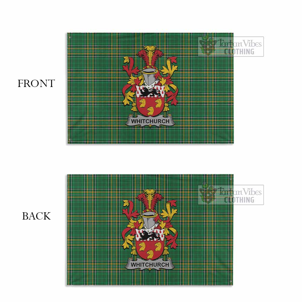 Tartan Vibes Clothing Whitchurch Irish Clan Tartan House Flag with Coat of Arms