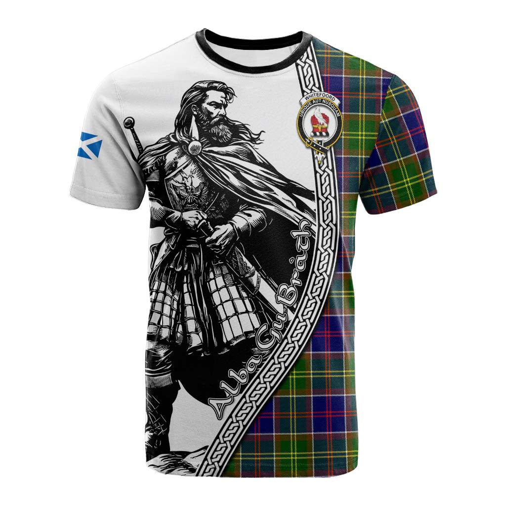 Whitefoord Tartan Clan Crest Cotton T-shirt with Highlander Warrior Celtic Style Kid's Shirt - Tartan Vibes Clothing