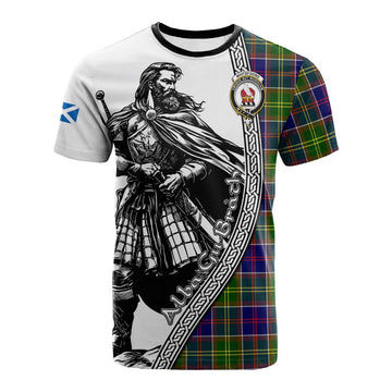 Whitefoord Tartan Clan Crest Cotton T-shirt with Highlander Warrior Celtic Style Kid's Shirt - Tartan Vibes Clothing