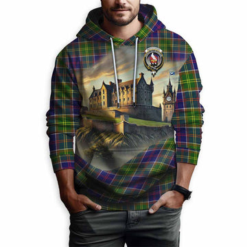 Whitefoord Tartan Family Crest Hoodie with Scottish Ancient Castle Style Pullover Hoodie - Tartan Vibes Clothing
