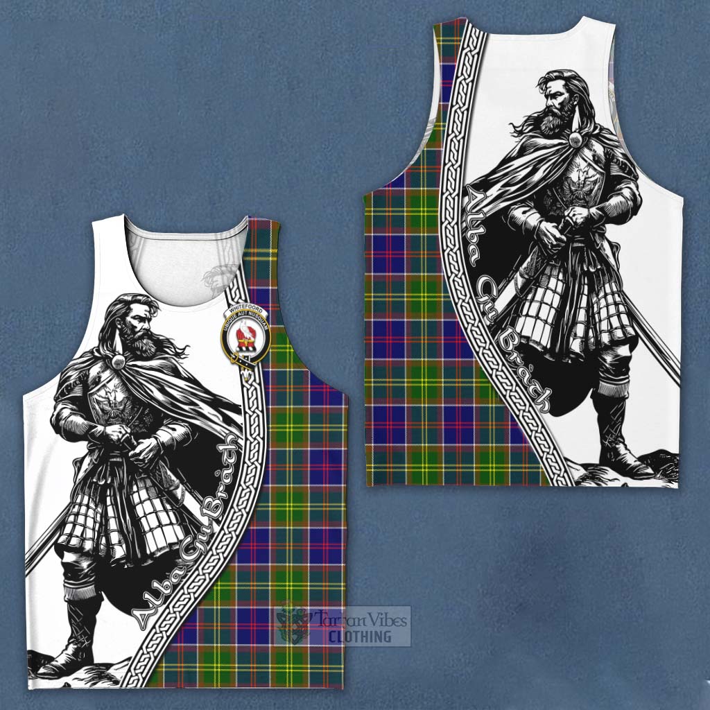 Whitefoord Tartan Clan Crest Men's Tank Top with Highlander Warrior Celtic Style Men - Tartan Vibes Clothing