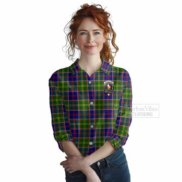 Whitefoord Tartan Women's Casual Shirt with Family Crest DNA In Me Style Female - Tartan Vibes Clothing