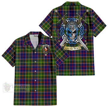 Whitefoord Tartan Hawaiian Shirt with Family Crest Celtic Skull Style Kid - Tartan Vibes Clothing