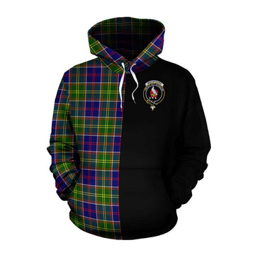 Whitefoord Tartan Cotton Hoodie with Family Crest and Half Of Me Style Pullover Hoodie XS - Tartan Vibes Clothing