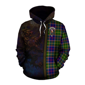 Whitefoord Tartan Family Crest Cotton Hoodie Alba Gu Brath Be Brave Lion Ancient Style