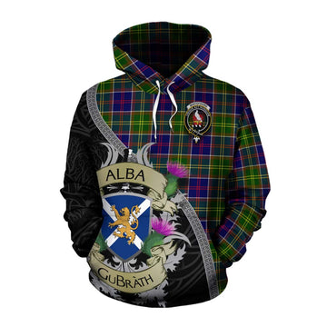 Whitefoord Tartan Family Crest Cotton Hoodie Lion Rampant Royal Thistle Shield Celtic Inspired Pullover Hoodie XS - Tartan Vibes Clothing