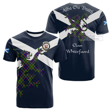 Whitefoord Tartan Lion Rampant Cotton T-shirt Proudly Display Your Heritage with Alba Gu Brath and Clan Name Kid's Shirt - Tartan Vibes Clothing