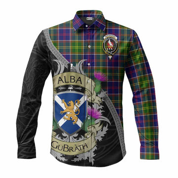Whitefoord Tartan Family Crest Long Sleeve Button Shirt Lion Rampant Royal Thistle Shield Celtic Inspired Men's Shirt S - Tartan Vibes Clothing