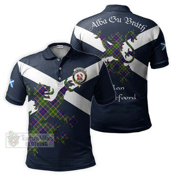 Whitefoord Tartan Lion Rampant Polo Shirt Proudly Display Your Heritage with Alba Gu Brath and Clan Name Kid - Tartan Vibes Clothing