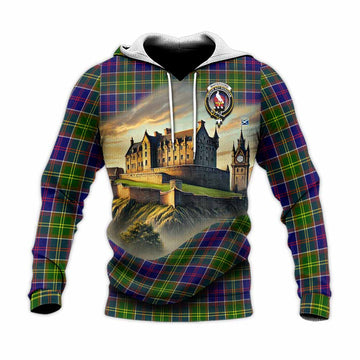Whitefoord Tartan Family Crest Knitted Hoodie with Scottish Ancient Castle Style Unisex Knitted Pullover Hoodie - Tartan Vibes Clothing