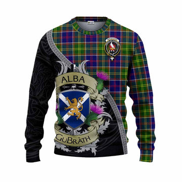 Whitefoord Tartan Family Crest Knitted Sweater Lion Rampant Royal Thistle Shield Celtic Inspired Unisex - Tartan Vibes Clothing