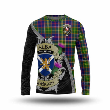 Whitefoord Tartan Family Crest Long Sleeve T-Shirt Lion Rampant Royal Thistle Shield Celtic Inspired Unisex - Tartan Vibes Clothing