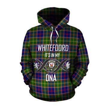 Whitefoord Tartan Cotton Hoodie with Family Crest DNA In Me Style Pullover Hoodie XS - Tartan Vibes Clothing