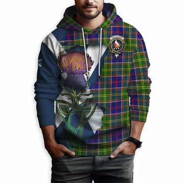 Tartan Vibes Clothing Whitefoord Tartan Family Crest Hoodie Scottish Thistle Celtic Inspired