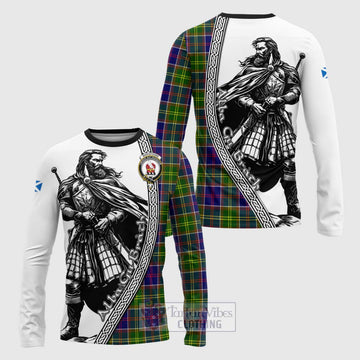 Whitefoord Tartan Clan Crest Long Sleeve T-Shirt with Highlander Warrior Celtic Style Unisex - Tartan Vibes Clothing
