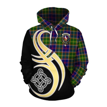 Whitefoord Tartan Cotton Hoodie with Family Crest and Celtic Symbol Style Pullover Hoodie XS - Tartan Vibes Clothing