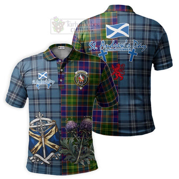 Whitefoord Tartan Polo Shirt Happy St. Andrew's Day Half Tartan Style Kid - Tartan Vibes Clothing