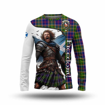 Tartan Vibes Clothing Whitefoord Crest Tartan Long Sleeve T-Shirt Inspired by the Freedom of Scottish Warrior