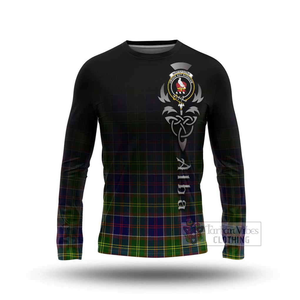 Whitefoord Tartan Long Sleeve T-Shirt Featuring Alba Gu Brath Family Crest Celtic Inspired Unisex - Tartan Vibes Clothing
