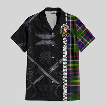Whitefoord Tartan Hawaiian Shirt with Family Crest Cross Sword Thistle Celtic Vibes Kid - Tartan Vibes Clothing