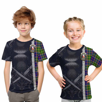 Whitefoord Tartan Kid T-Shirt with Family Crest Cross Sword Thistle Celtic Vibes Youth XL Size14 - Tartan Vibes Clothing